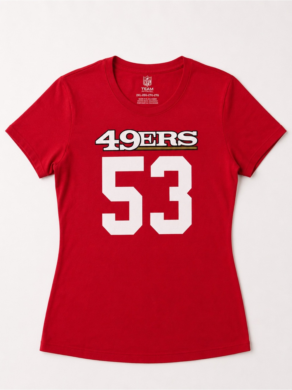 San Francisco 49ers NaVorro Bowman #53 Women’s NFL Graphic Tee Red Size 2XL - Picture 2 of 5